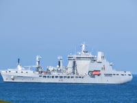 People marvel over Royal Fleet Auxiliary ship in bay