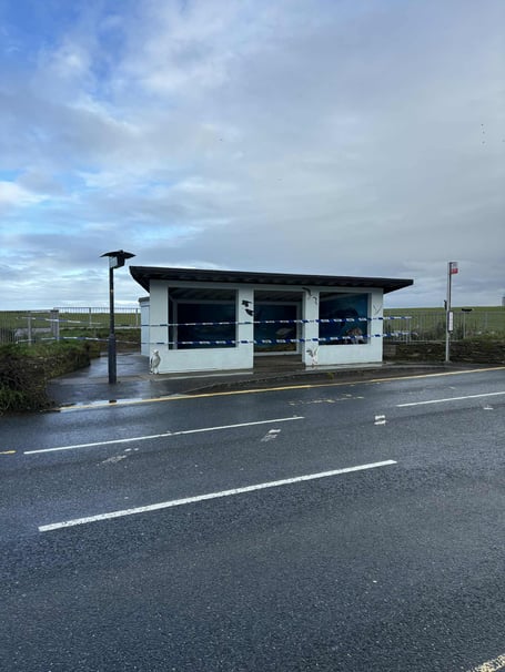 The Narrowcliff bus shelter has been taped off by the police