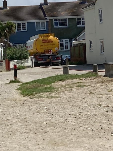 An oil delivery in the Chynance area of Portreath which was said to be hampered by the presence of bollards 