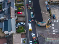 A3082 closed after water main bursts