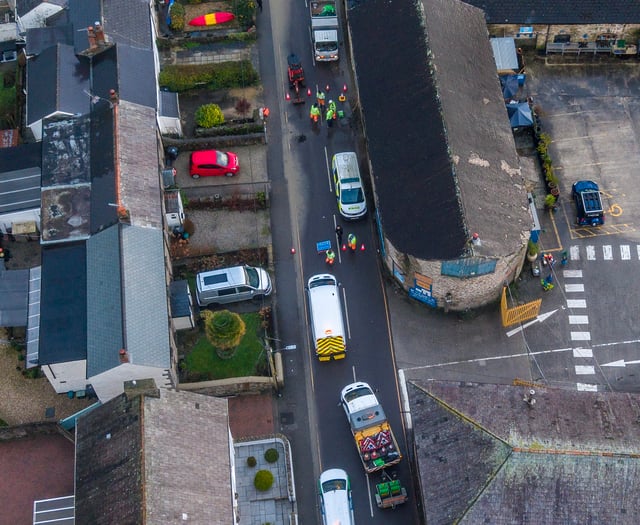 A3082 closed after water main bursts