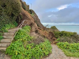 Coast path still blocked after cliff collapse