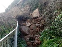 Man describes being trapped following cliff collapse onto coast path