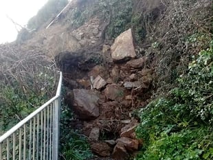 Man describes being trapped following cliff collapse onto coast path