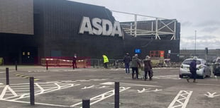 Section of exterior wall at Asda superstore building collapses