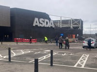 Section of exterior wall at Asda superstore building collapses