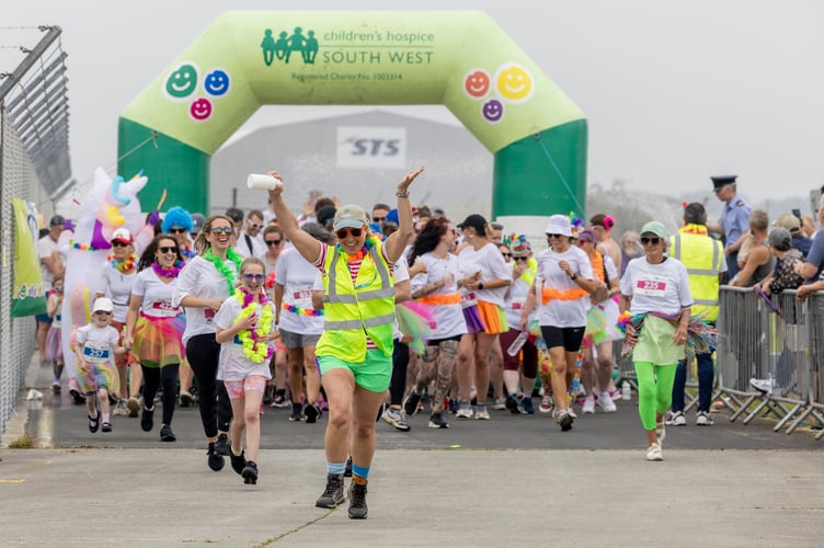 On Saturday 21 st June, RAF St Mawgan became a vibrantexplosion of colour as hundreds of participants took part in the exhilarating Rainbow Run, a5km fun run in support of Childrenâs Hospice South West (CHSW).The RAF St Mawgan estate, typically used for tri-service frontline training, was for the 11 thyear in a row, transformed into an event village filled with live music, games and food,offering a lively atmosphere for the runners and supporters. Throughout the course,participants passed through eight paint stations, each showering them in a burst ofharmless, colourful powder-paint, turning the race into a true celebration of positivity.Organised in close collaboration with CHSW, the event has been supported by CorporalDominic Main, who works within the Engineering Squadron Quality and ContinuousImprovement Cell at RAF St Mawgan. He yet again volunteered to lead the mammoth taskof organising the logistics and every military aspect of the event providing a platform to bringthe community together to help the CHSW raise money and awareness for the invaluablework the CHSW does in caring for children with life-limiting conditions and supporting theirfamilies.