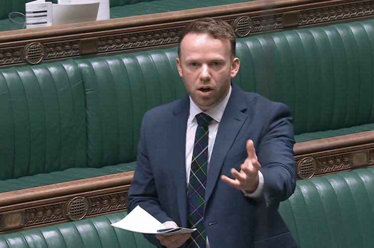 North Cornwall MP, Ben Maguire, getting his points across during the debate in the House of Commons