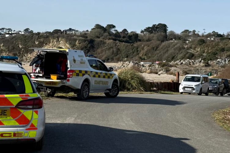 Coastguards, police and a bomb disposal squad attended the incident at Carlyon Bay, near St Austell. (Picture: St Austell Coastguard)