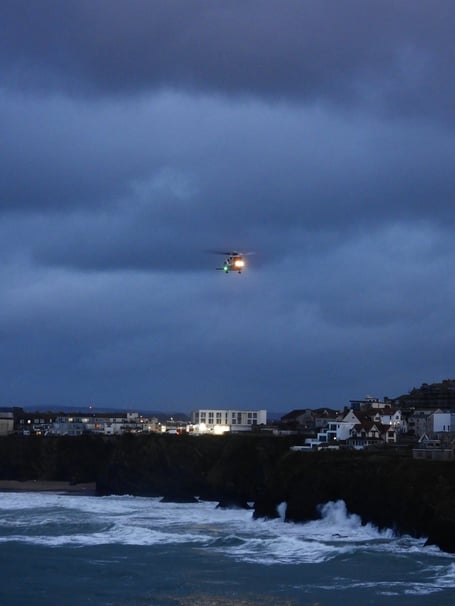 Newquay Coastguard helicopter at the scene (Picture: Bob Quinn)