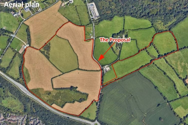 The land near St Austell where the solar farm has been mooted.