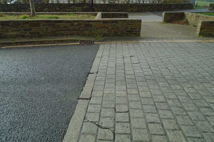 The crossing point on Greenvalley Road in Bodmin, which is beginning to fail again (Picture: Cornwall Council)