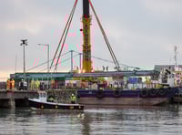 Key Penzance bridge lifted onto barge for refurbishment 