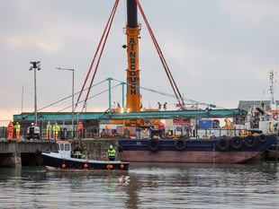Key Penzance bridge lifted onto barge for refurbishment 