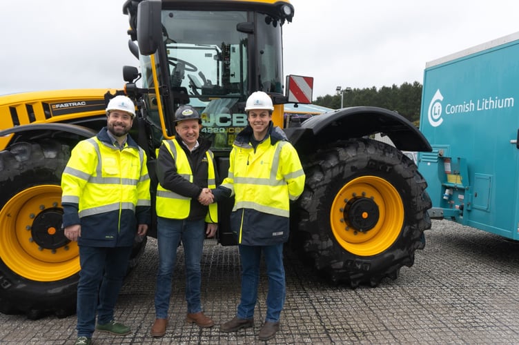 (From left): Cornish Lithium VP General Manager, Martin Geissler, WH Bond & Sons Contracting Manager, Shaun Philp, and Cornish Lithium Engineering Team Lead, Will Irani