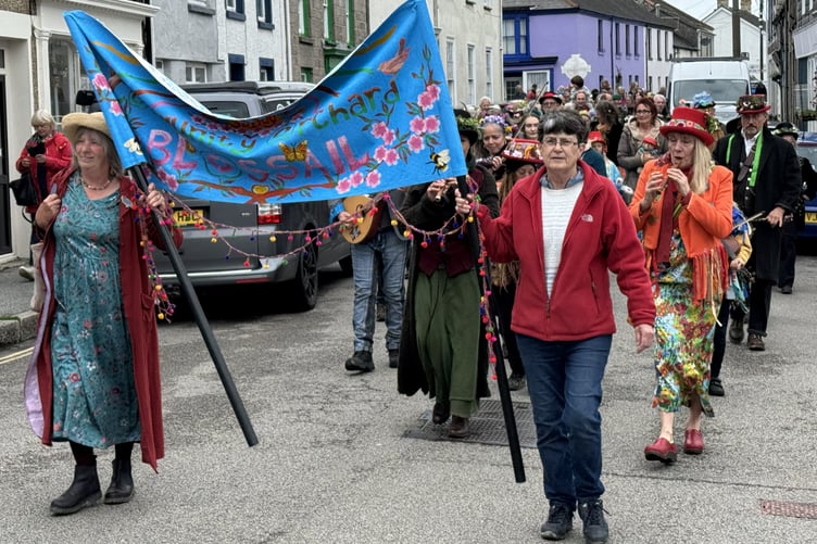 Residents celebrating Blossail Day in St Day. (Picture: United Downs Environment Group)