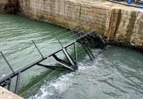 New lock gate opens for first time at heritage harbour in Charlestown