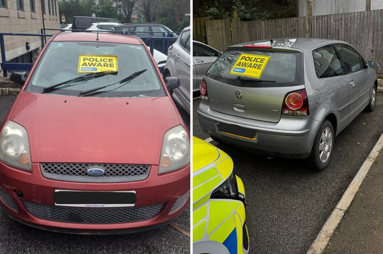 Cars seized in St Austell.
