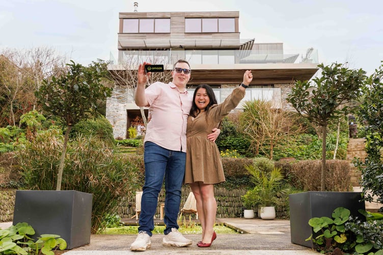 Omaze winners Simon & Riza Mawdsley at their £4m Cornwall home
