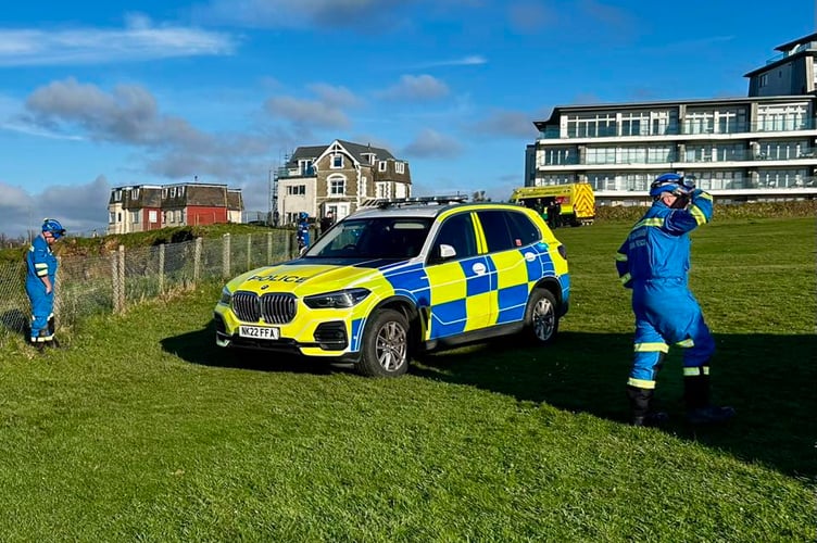 Emergency services at the scene (Picture: Newquay Coastguard Search and Rescue Team)