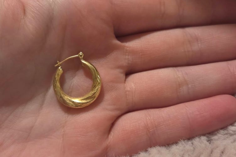 Ruth Kearns-Smith lost one of the simple gold hoop earrings during water rescue training in the surf at Looe beach 