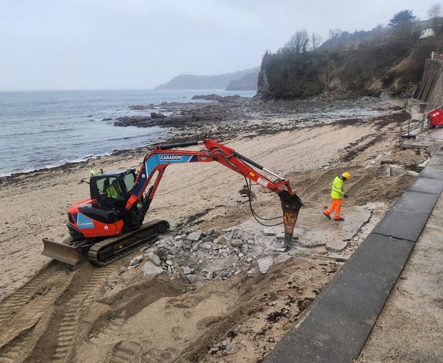 Repair project is under way at storm hit beach