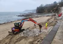 Repair works under way at beach near St Austell hit by Storm Ingrid