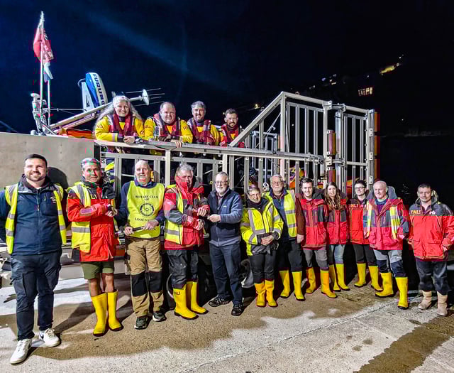 Looe Valley Rotary backs lifeboat crew with vital equipment