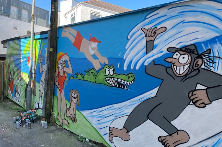 Walls are also being painted as part of the scheme (Picture: Newquay BID)