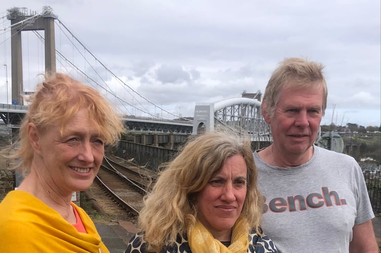 Cornwall councillor for Saltash Essa, Hilary Frank (left) is joined by town councillors Sarah Martin and Steve Miller