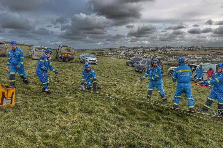 The man was pulled to a place of safety (Picture: HM Coastguard Padstow)