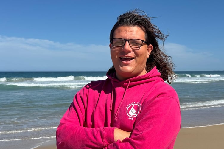 Aiden in one of his hoodies. He designed the logo himself