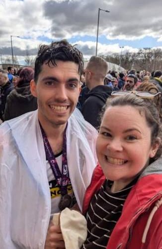 Seb Burley after completing one of his runs