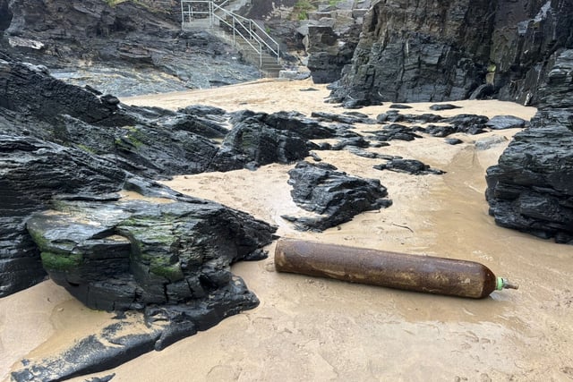 Gas cylinder found on Padstow beach