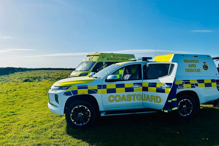 Newquay Coastguard Search and Rescue Team and the ambulance service at the scene
