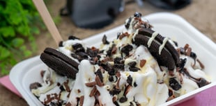 Free ice cream being served up 