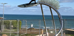 Surfer of the South sculpture installed 