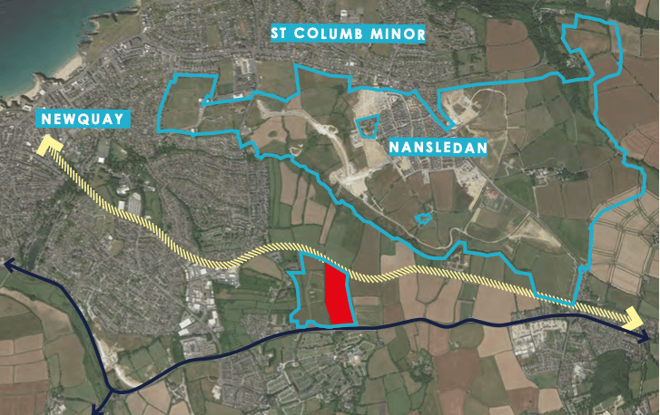 The housing scheme would be built within the red section if the plans are given the go ahead