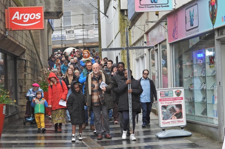 The walk of witness took place in the centre of St Austell.