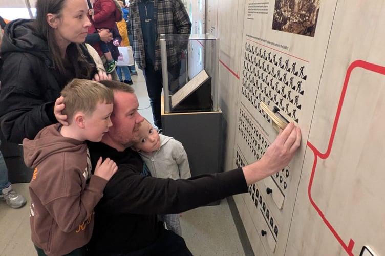 Visitors enjoying the train.