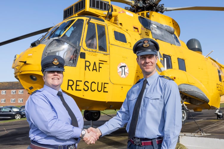 Images of  the handover of RAF St Mawgan from Wing Commander Helen Simpson to Wing Commander Gareth Elliott MBE BEconSc MSc RAF.  

Wing Commander Elliott joined the Royal Air Force in January 2007. On completion of
Initial Officer Training at RAF College Cranwell and specialist training at RAF Halton, he
undertook a number of foundation junior officer appointments at HQ Air Command and as
Officer Commanding Mechanical Transport and Fuels Flight at RAF Leuchars. Selected for
Movements training at RAF Brize 