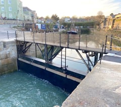 People delight in using new lock gate bridge