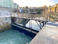 People delight in using new lock gate bridge