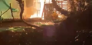 Arson suspected after man-made den caught ablaze 