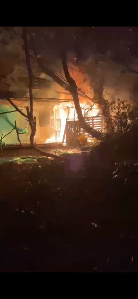 Fire crews used two hosereel to extinguish the blaze