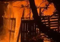 Firefighters scrambled after man-made den caught ablaze