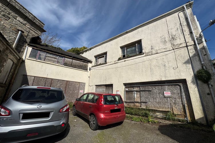 The industrial units up for auction at Globe Yard in St Austell.