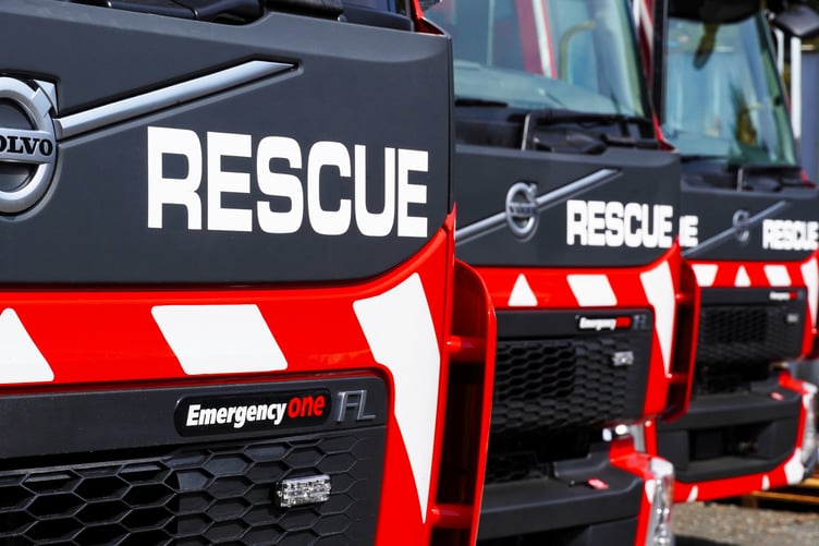Four fire appliances were used to tackle a blaze in a village on the Somerset-Devon border.