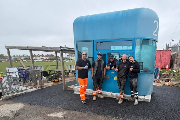 The team from South West Surfacing Specialists have created a new improved entrance area for the former toll booth at Saltash United Football Club