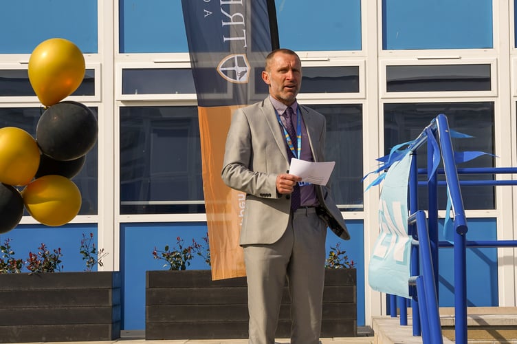 Headteacher James Rogers speaking at the event
